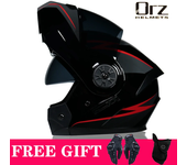 Casco Modular de seguridad para motocicleta, visera Interior de doble lente, aprobado por DOT