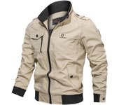 Chaqueta Bomber Men's Style Casual Nueva Primavera Otoño Visteza Exterior Algodón Cremallera