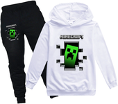Minecraft Boys 2 Piece Fleece Pants Sets, Pullover Hoodie and Jogger Set for Boys