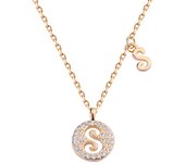 Letra O Joyería de diseño original 925 plata de ley ligera de lujo pinyin con apellido collar de letras