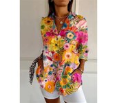 Camisas hawaianas con estampado 3d para mujer, camisas de gran tamaño, con solapa, a la moda, para fiesta en la playa, Verano