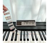 Piano Notes Guide for Beginner, Removable Piano Keyboard Note Labels for Learning, 88-Key Full Size, Made of Silicone, No Need Stickers, Reusable and Comes with Box (Classic Black）