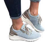 Zapatos Deportivos informales para mujer, zapatillas con cordones a la moda