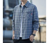 Men's Shirt, Spring and Autumn Checkered Long Sleeve Thin Top