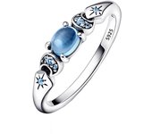 High heart silver ring, red fashionable cubic zirconia, stars, moon, flowers, wedding fashionable jewelry, gifts Mother's Day Gift