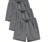 Conjunto De 3 Pantalones Cortos Deportivos Casuales Sólidos Para Hombres, Pantalones Cortos De Running Y Baloncesto Para
