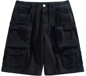 Summer Pure Cotton Men Shorts Comfort Breathable Multiple Pockets Motion Cargo Shorts New Solid Fashion Denim Shorts Men