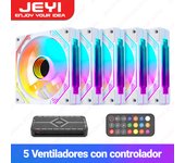 JEYI ARGB Fan 120mm PC Cooling Fans Computer Fan Ultra Silent Heatsink with 4PIN PWM, 5V 3PIN ARGB Addressable SYNC/RC Port