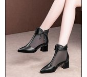 Short women's thick soled Martin spring and summer new styles, mid heel mesh cool boots, breathable boots