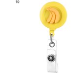 Hot Practical Flower Fruit Doctor Nurse Clip Badge Reel Clip Retractable Keychain ID Card Badge Holder