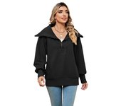 Women's Sweatshirts New In Lapel Cold Pullover Warm Autumn and Winter Female Top Thick Matching Cotton Nice Color High Quality M