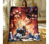 Fullmetal Alchemist Print Four Seasons Blanket Sofa Bed Cover Soft and Fluffy Blanket Soft Warm Flannel Throw Blanket Gift Art