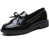 Zapatos de mujer, zapatos planos con borlas de moda, zapatos de cuero pequeños cómodos con lazo