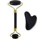 Fashion 2/3/4Pcs Natural Rose Quartz Obsidian Jade Roller Gua Sha Stone Set Gouache Scraper Facial Lifting Anti-Wrinkle Skin Care Tools
