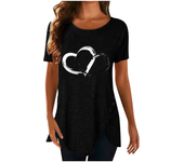Camiseta de moda de talla grande para mujer, Tops informales con cuello redondo, camisetas holgadas con estampado Floral, camisa tipo túnica
