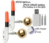 Fishing Light Stick Rod Bell Luminous Float LED CR425 3.6V Lithium Battery USB Charge Tackle RGB Night Bright Fluorescent Lamp