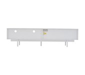 Mueble de TV bohemio moderno, mueble de TV abstracto de líneas geométricas blancas, decoración minimalista moderna de la puerta del mueble con espacio de almacenamiento, 200*40*51cm, puede contener hasta televisores de 90 pulgadas