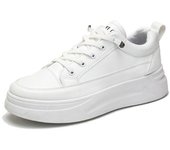 Zapatos Blancos De Plataforma Baja, Zapatos Individuales Cómodos De Suela Blanda, Zapatos De Tablero De Tendencia De Moda