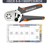 Hexagonal Ferrule Crimp Tool Wire Ferrule Crimping Tool HSC8 6-6 Self-adjustable Ratcheting Crimper for AWG23-10(0.25-6.0mm²)