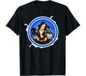 Aaliyah Studio Photo Logo Blue Circle R&B Hip Hop Music Fan T-Shirt