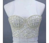 Women Tank Tops Sequined Rhinestone Pearl Wedding Push Up Bra Woman Clothes Camis Stage Ladies Crop Top Corset y2k Blusas
