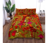 2025 Chic Mushroom Illustration Art Duvet Cover Set King Queen Double Twin Single Bed Linen Set Boys