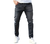 Vaqueros pitillo elásticos para hombre, Streetwear, pantalones casual clásicos, vaqueros pitillo con cremallera