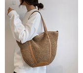 Casual Straw Woven Women's Underarm Shoulder Bag Large Capacity Wicker Handbags Bohemian Summer Beach Hobos Bag Shopper Tote