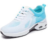 Zapatillas de correr transpirables con cordones para mujer, zapatillas deportivas con cojín de aire y malla ligera, zapatillas de entrenamiento para deportes al aire libre