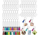 160 PCS Sublimation Ornament Blanks,Sublimation Blank Keychains MDF Double-Side Sublimation Keychain Boards DIY Supplies