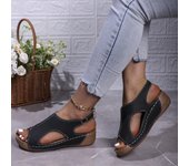 Sandalias de tacón de cuña para mujer, zapatos de plataforma, moda de verano