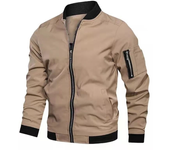 Men's Bomber Jacket Lightweight Casual Windbreaker Zip Up Coat with Pocket