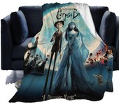 Corpse Bride Blanket Flannel Fleece Lightweight Throw Blankets for Living Sofa Room Bed Decoration, Black
