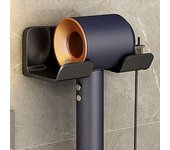 Soporte para secador de pelo montado en la comparación, estante de ABS sin Perforaciones, organizer para secador de pelo, Blanco SSITO