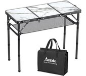 Plegable Camping,Multifuncional 90x40x26/51/70 CM, Alturas Ajustables, Mesa Portátil, Aluminio Impermeable para Jardín Exterior Camping y Picnic Playa Blanco