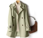 Women's lapel trench coat jacket, autumn fashion jacket