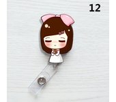 1PC Cartoon ID Name Card Badge Reel Retractable Clips Card Holder Clip Badge Holder Clip Office Supplies Name Card Holder