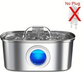 3.2L/108oz Automatic Stainless Steel Cat Water Fountain With Water Level Window, Smart Pet Water Dispenser With Quiet Pump