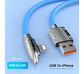 6A 120W 90° Elbow Super Fast Charge Cable USB To TypeC/iPhone PD Type-C/iPhone Metal Liquid Silicone Charger Data Line 1/1.5/2M