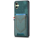 Stylish Jeans Pocket Card Holder Case For Motorola Moto G05 G15 Power G34 G35 G45 G55 G85 Edge 50 Fusion Pro X50 Ultra S50 Neo E15 E20 E30 G Play G Stylus 5G Durable Shockproof Back Cover