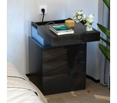 Rcynview Night table with LED lighting, 45 x 40 x 67 cm, modern bedroom night tables with plug, bright night table of 16 adjustable colors, bedside tables, bedroom, bedroom