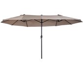Sombrilla Parasol Doble para Jardín 4,55x2,65x2,38 m Sombrilla Gigante Anti UV con Manivela para Exterior Patio Terraza Piscina Color Gris