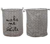 2PCS 17.7" Clasificador de Almacenamiento de canastas de lavandería, cestos de lavandería Plegables, Ropa de algodón Redonda Impermeable (Ola, Engrosado 17.7"/ Medio) Laundry Baskets