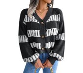 Loose Jacket Women's Cardigans V Neck Fashion 2024 New in Knitwear Ladies Knit Sweaters Chic Wear To Work Elegant Jackets Y2k
