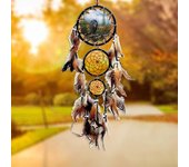 Dream catcher Wolf head oil painting Dream catcher home wall decoration wall hanging natural feather pendant big dream catcher