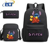 Lilo & Stitch Printed Student Schoolbag Set Children's Backpack Shoulder Bag Pencil Case 3-piece Set