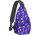 Sling Bag For Women Men，Trippy Mushroom Magic Eyes Crossbody Shoulder Backpack Lightweight One Strap Casual Chest Daypack For Travel Hiking Outdoor Sports