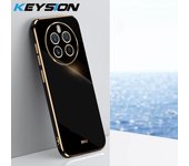 KEYSION Luxury Plating Case for Realme 12 Pro+ 5G 12+ 5G TPU Silicone Square Shockproof Phone Cover for Realme 11X 5G 11 Pro+ 5G