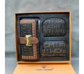2024 New Vintage Purse Ladies Large Capacity d buckle Multi-card Multi-function triple Fold Handheld Bag 3-piece gift Box for the holidays