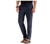 Pantalones casuales para hombre, cintura elástica suelta de gran tamaño, algodón versátil, chándal de color sólido